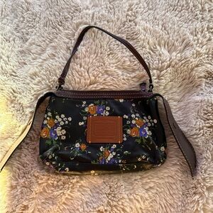 Coach 1941 Collection Black Floral Shoulder Bag/insert small
